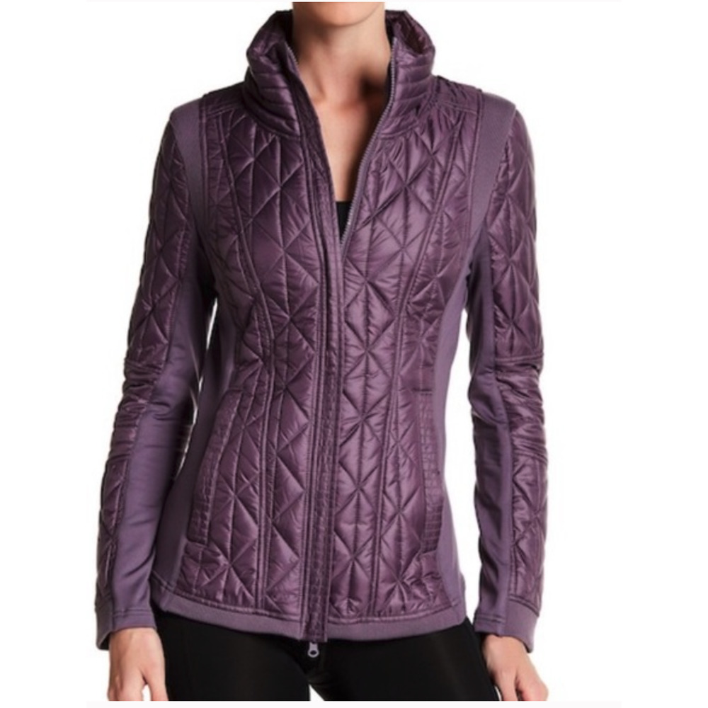 ZELLA Quilted‎ Jacket Purple Diamond Pattern Casual Active Performance sz S